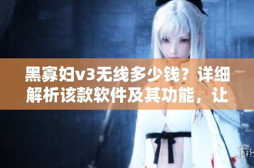 黑寡妇v3无线多少钱？详细解析该款软件及其功能，让你的工作更高效！
