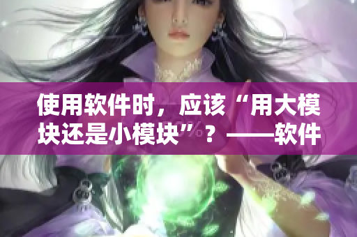 使用软件时，应该“用大模块还是小模块”？——软件编辑技巧分享