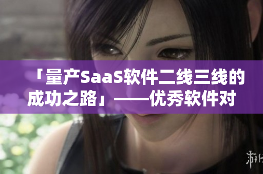 「量产SaaS软件二线三线的成功之路」——优秀软件对高质量开发的解析