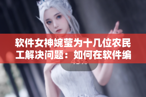 软件女神婉莹为十几位农民工解决问题：如何在软件编程中高效实现？