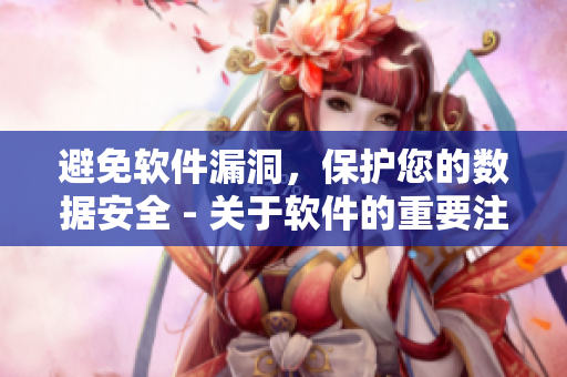 避免软件漏洞，保护您的数据安全 - 关于软件的重要注意事项