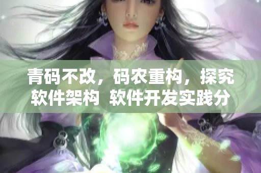 青码不改，码农重构，探究软件架构  软件开发实践分享
