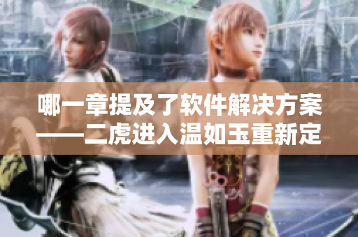 哪一章提及了软件解决方案——二虎进入温如玉重新定义业务？