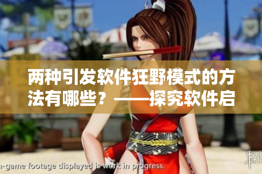 两种引发软件狂野模式的方法有哪些？——探究软件启动异常的原因