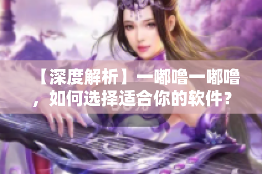 【深度解析】一嘟噜一嘟噜，如何选择适合你的软件？