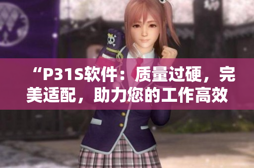 “P31S软件：质量过硬，完美适配，助力您的工作高效运转！”