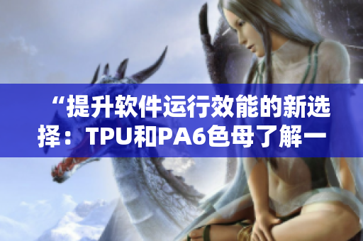 “提升软件运行效能的新选择：TPU和PA6色母了解一下！”