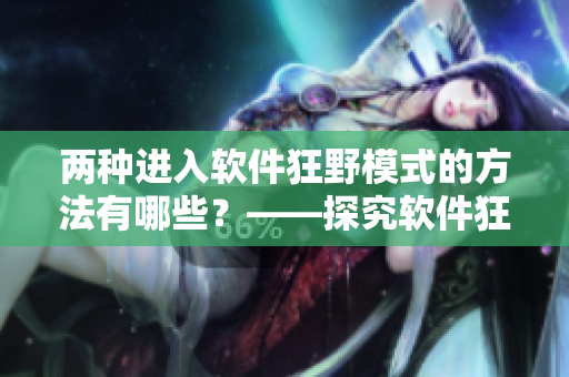 两种进入软件狂野模式的方法有哪些？——探究软件狂野模式入口