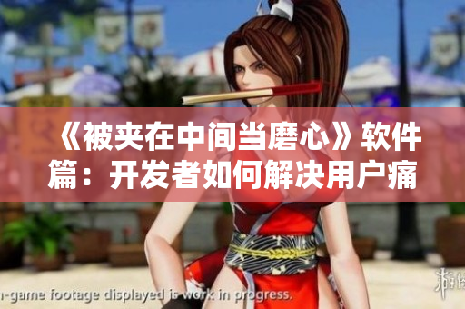 《被夹在中间当磨心》软件篇：开发者如何解决用户痛点？