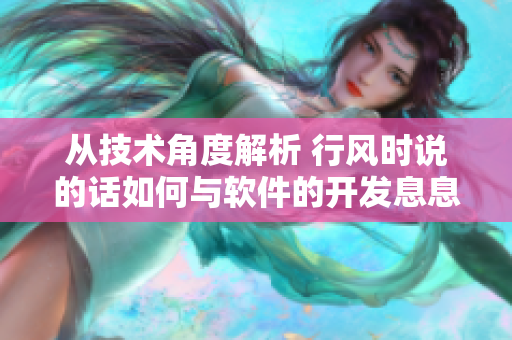 从技术角度解析 行风时说的话如何与软件的开发息息相关