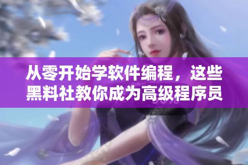 从零开始学软件编程，这些黑料社教你成为高级程序员！