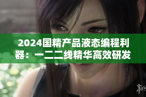 2024国精产品液态编程利器：一二二线精华高效研发！