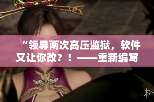 “领导两次高压监狱，软件又让你改？！——重新编写项目计划书”
