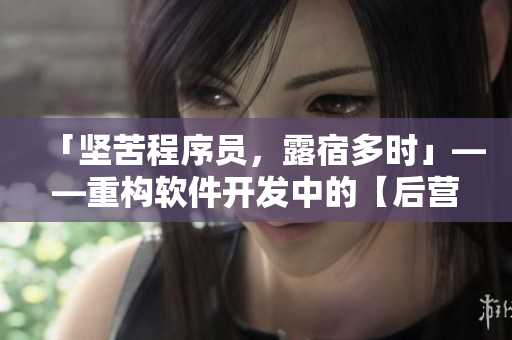 「坚苦程序员，露宿多时」——重构软件开发中的【后营露宿】