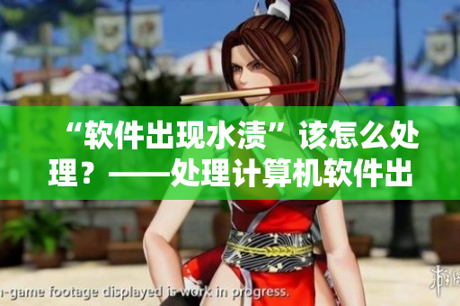 “软件出现水渍”该怎么处理？——处理计算机软件出现异常情况的小技巧