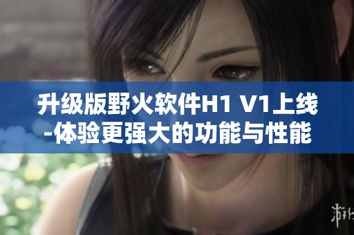 升级版野火软件H1 V1上线-体验更强大的功能与性能