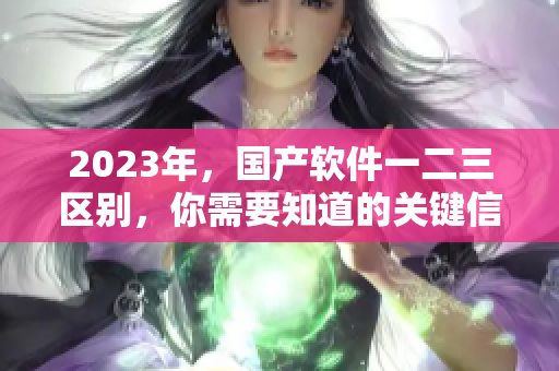 2023年，国产软件一二三区别，你需要知道的关键信息！