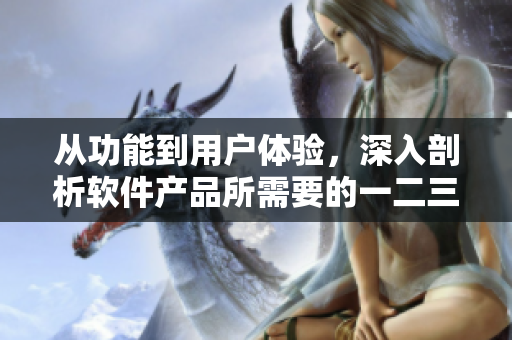 从功能到用户体验，深入剖析软件产品所需要的一二三区别