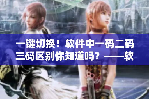 一键切换！软件中一码二码三码区别你知道吗？——软件码制解析