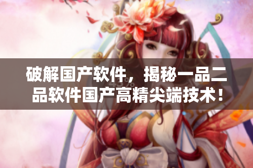 破解国产软件，揭秘一品二品软件国产高精尖端技术！
