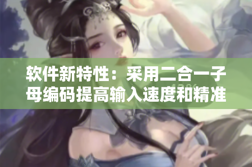 软件新特性：采用二合一子母编码提高输入速度和精准度