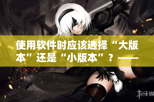使用软件时应该选择“大版本”还是“小版本”？——笔者分享