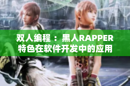 双人编程 ：黑人RAPPER特色在软件开发中的应用