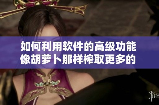 如何利用软件的高级功能 像胡萝卜那样榨取更多的 C！