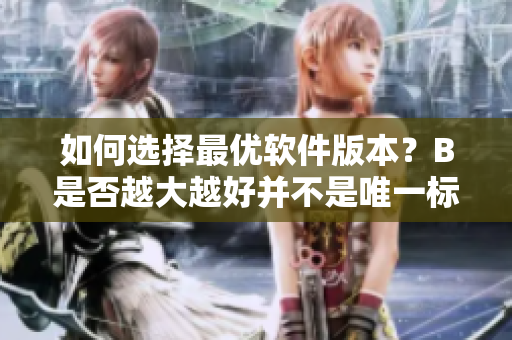 如何选择最优软件版本？B是否越大越好并不是唯一标准！