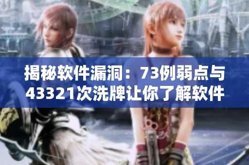 揭秘软件漏洞：73例弱点与43321次洗牌让你了解软件安全