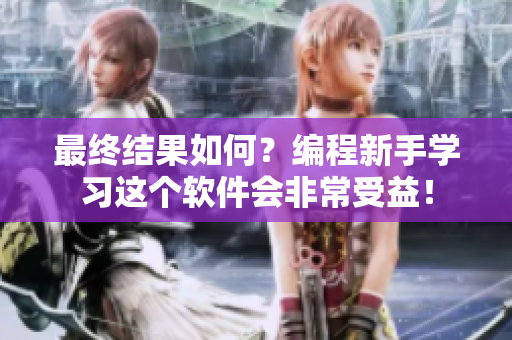 最终结果如何？编程新手学习这个软件会非常受益！
