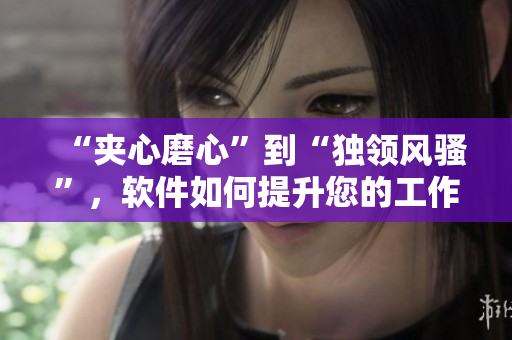 “夹心磨心”到“独领风骚”，软件如何提升您的工作效率——软件工具推荐