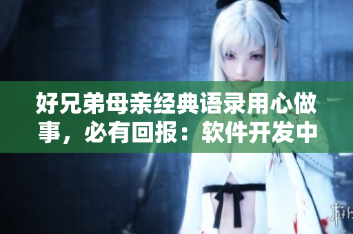 好兄弟母亲经典语录用心做事，必有回报：软件开发中的质量保障