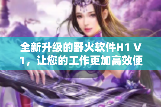 全新升级的野火软件H1 V1，让您的工作更加高效便捷