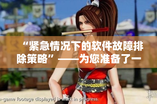 “紧急情况下的软件故障排除策略”——为您准备了一份备用计划！