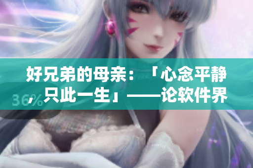 好兄弟的母亲：「心念平静，只此一生」——论软件界面设计的重要性