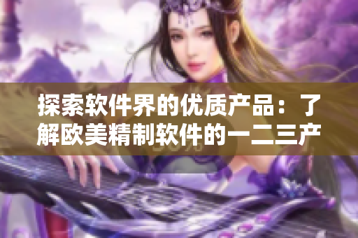 探索软件界的优质产品：了解欧美精制软件的一二三产品特色