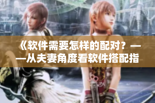 《软件需要怎样的配对？——从夫妻角度看软件搭配指南》