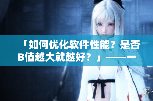 「如何优化软件性能？是否B值越大就越好？」——一篇关于软件优化的深入探讨