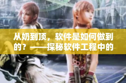 从奶到顶，软件是如何做到的？——探秘软件工程中的开发过程