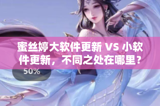 蜜丝婷大软件更新 VS 小软件更新，不同之处在哪里？