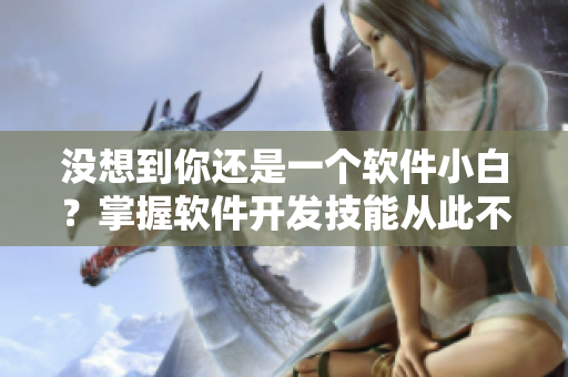 没想到你还是一个软件小白？掌握软件开发技能从此不再辜负自己！