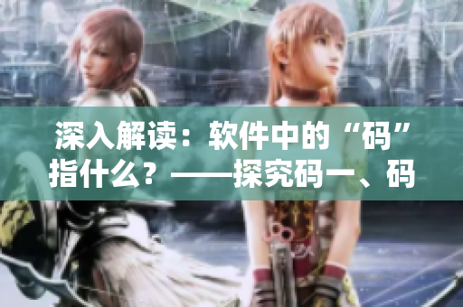 深入解读：软件中的“码”指什么？——探究码一、码二、码三的意义！
