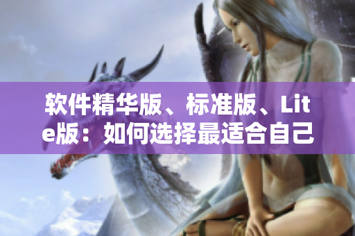 软件精华版、标准版、Lite版：如何选择最适合自己的版本？