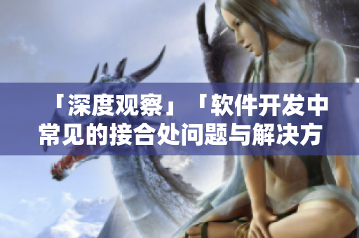 「深度观察」「软件开发中常见的接合处问题与解决方案」