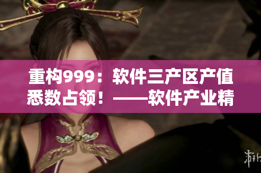 重构999：软件三产区产值悉数占领！——软件产业精品化发展新看点！