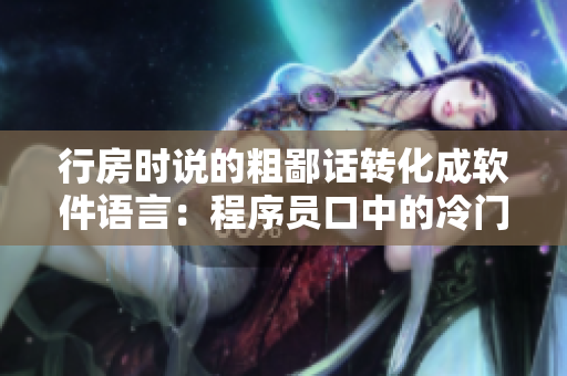行房时说的粗鄙话转化成软件语言：程序员口中的冷门错误提示
