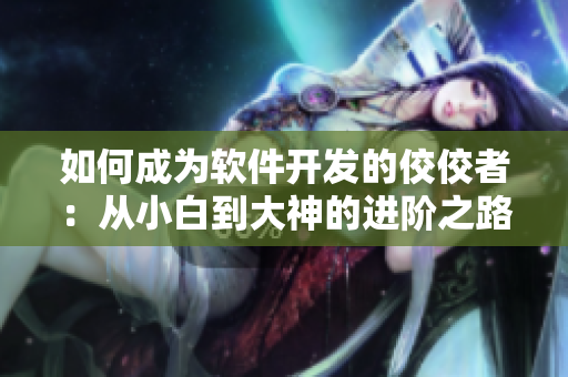 如何成为软件开发的佼佼者：从小白到大神的进阶之路