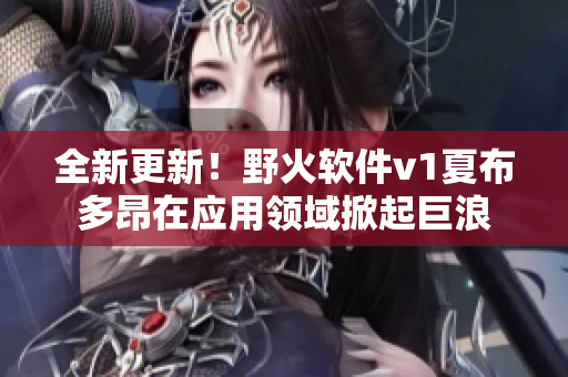 全新更新！野火软件v1夏布多昂在应用领域掀起巨浪