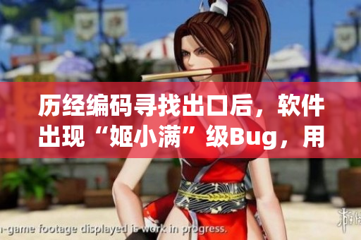 历经编码寻找出口后，软件出现“姬小满”级Bug，用户流涕长吁